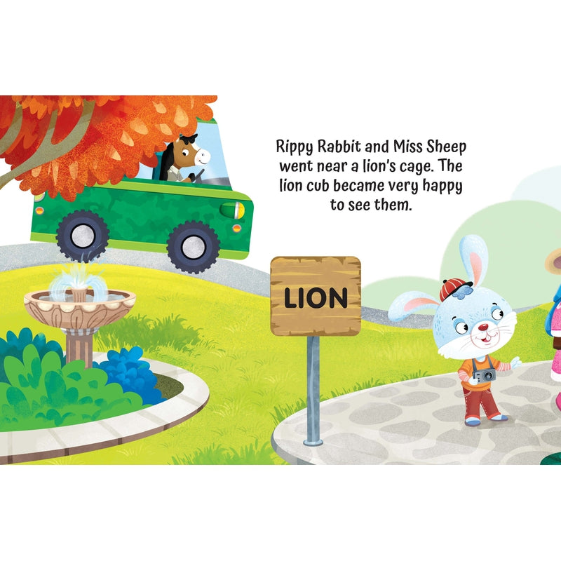 Zoo Safari on the Bus- A Shaped Board Book with Wheels : Children Picture Board Book