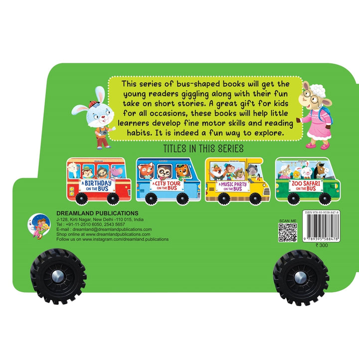 Zoo Safari on the Bus- A Shaped Board Book with Wheels : Children Picture Board Book