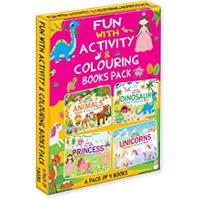 Fun with Activity & Colouring Books Pack- A Pack of 4 Books : Children Interactive & Activity Book