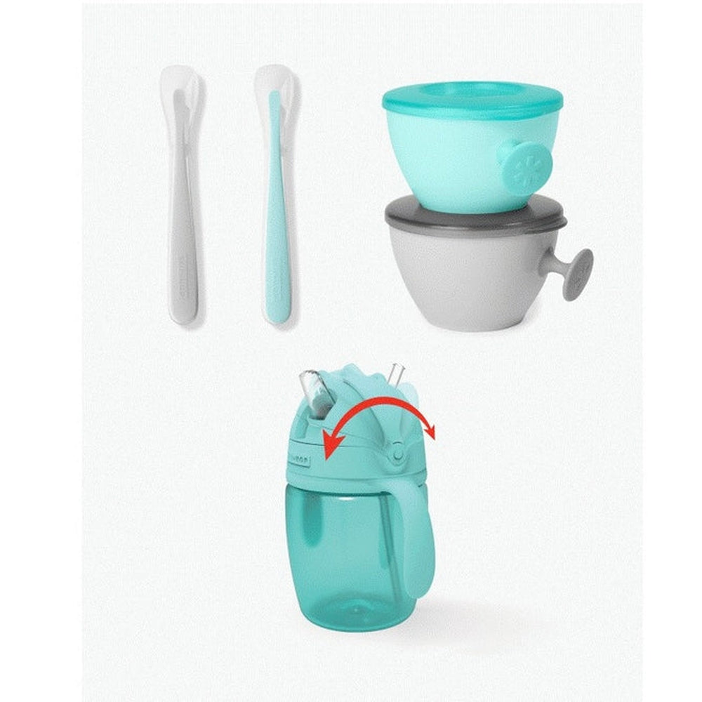 Easy-Feed Mealtime Set-Teal/Grey