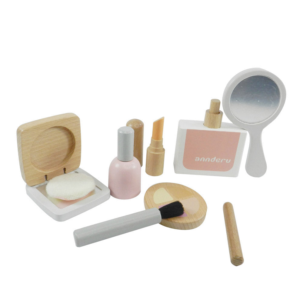 Glam it Up- Wooden Make up Toy Set- 10 Piece Kit - Pretend Play Makeup Playset