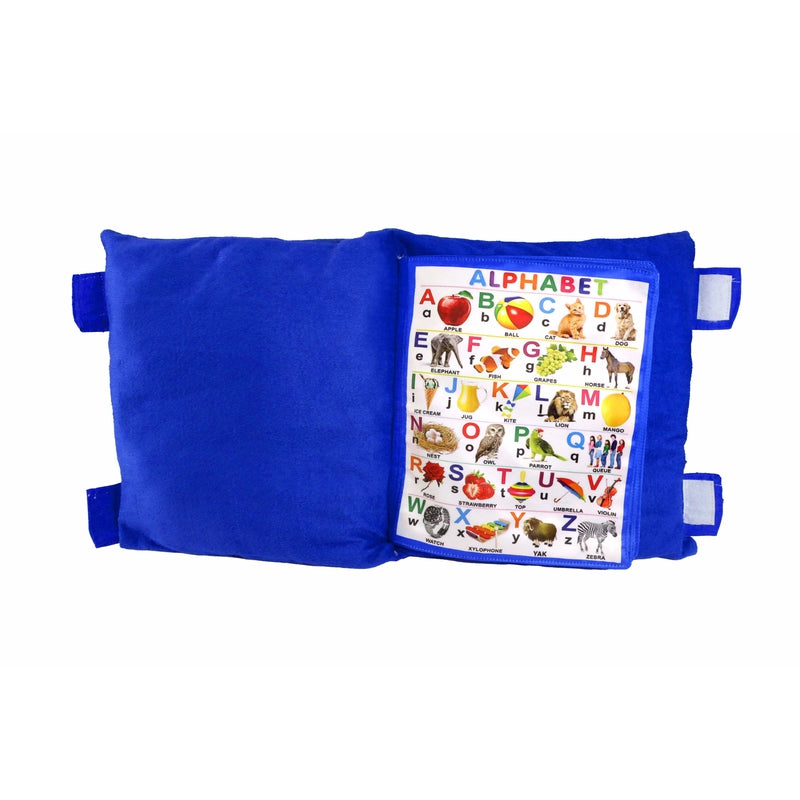 Velvet Cushion Book for Interactive Learning Experience for Kids - (Blue)