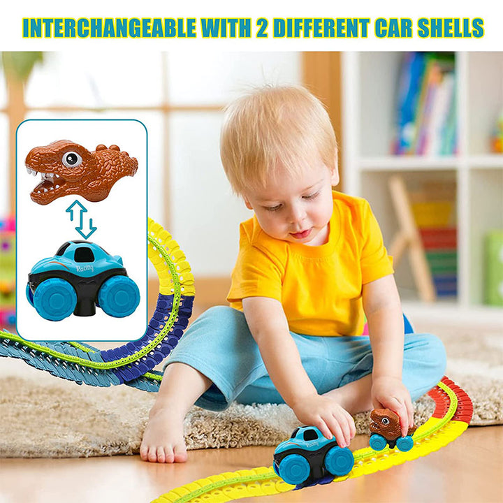 Dinosaur Car Race Tracks Toy for Kids