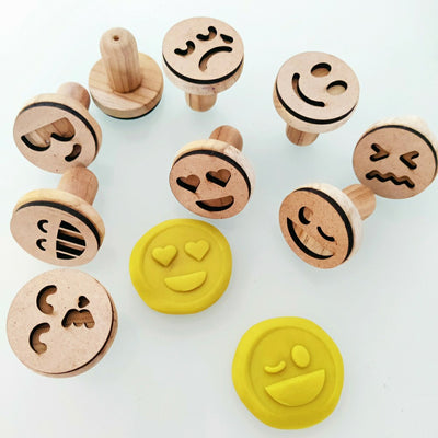 Smiley Play Dough Stamp Set | Wooden Toy