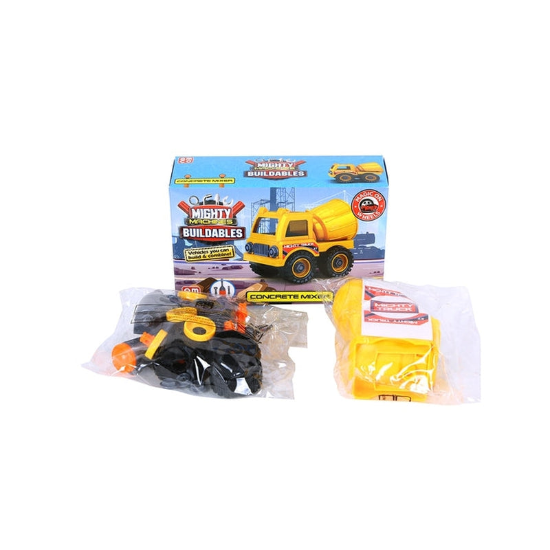 Mighty Machines Buildables-Concrete Mixer| Build & Combine Vehicle| Easy To Build Pull Back & Friction Vehicle