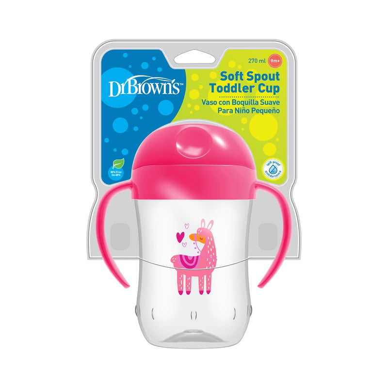 Feeding & Weaning Sipper Soft-Spout Toddler Cup W/ Handles - Pink Llama Deco