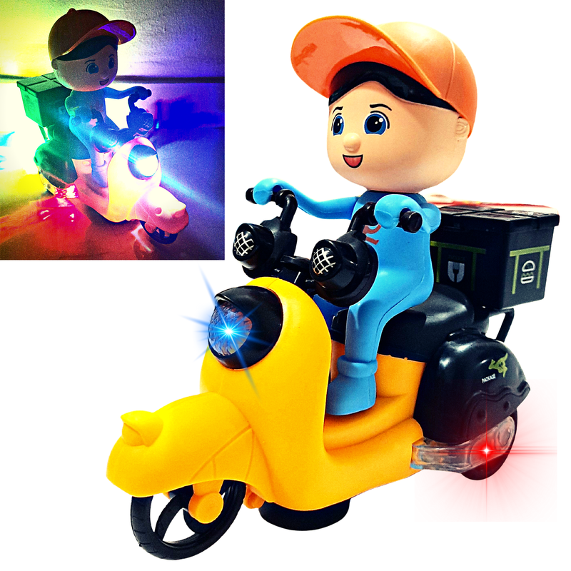 Buy Fast Food Delivery Motorcycle Toy for Kids with Lights Music