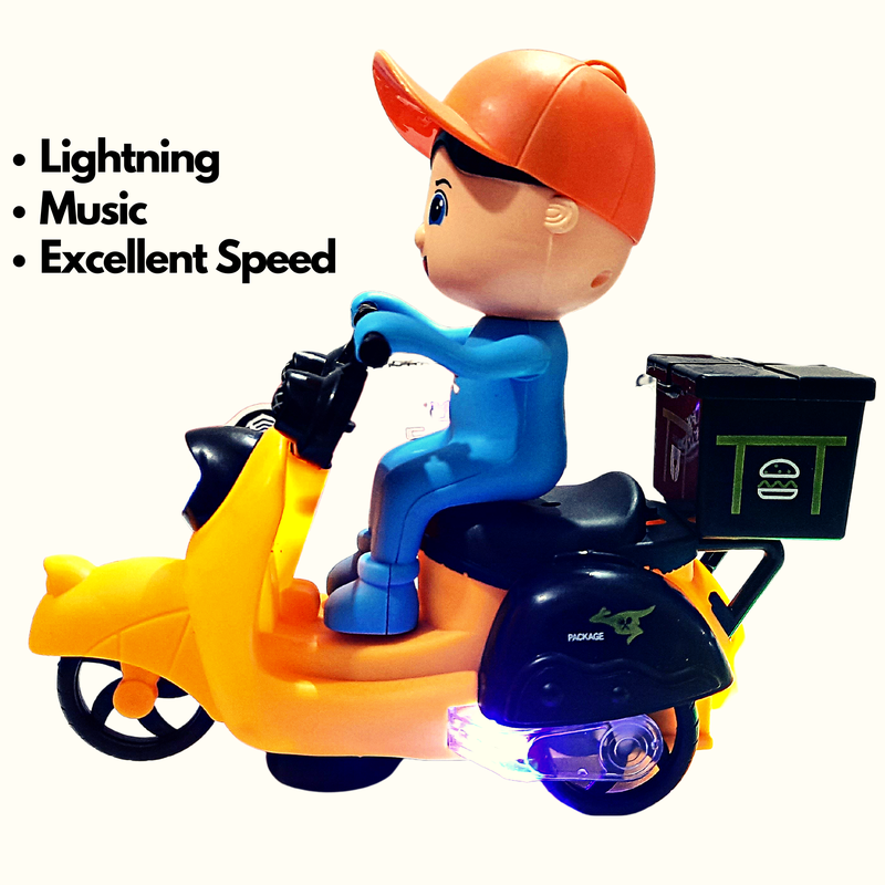 Bike Toys for Kids | Fast Food Motorcycle | Delivery Boy Toy | Musical Lightning Toy