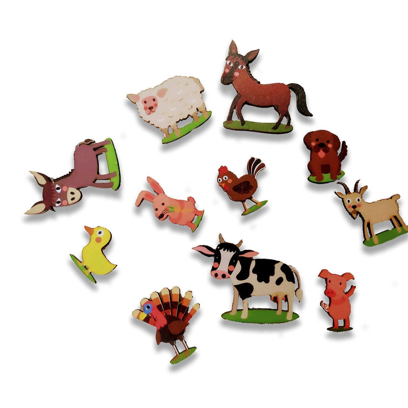 Farm Animals Shadow Matching Activity Board