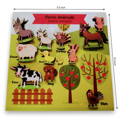 Farm Animals Shadow Matching Activity Board