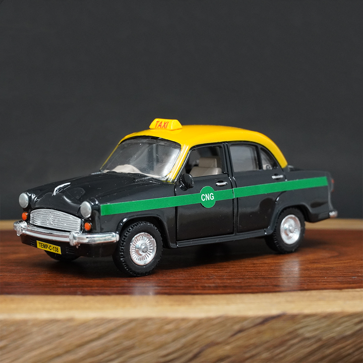 Ambassador Taxi Pull Back Toy Car (With Opening Doors)