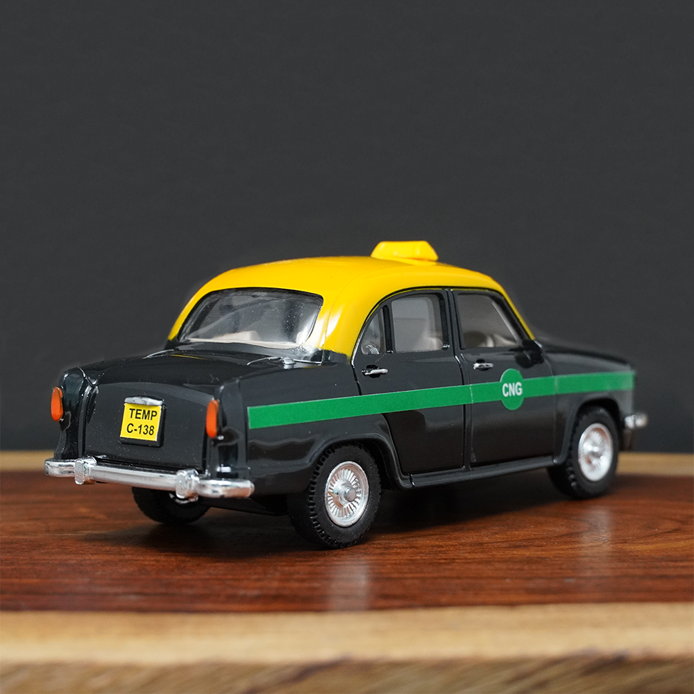 Ambassador Taxi Pull Back Toy Car (With Opening Doors)