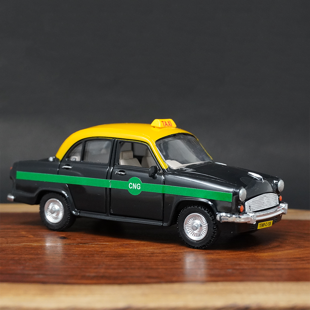 Ambassador Taxi Pull Back Toy Car (With Opening Doors)