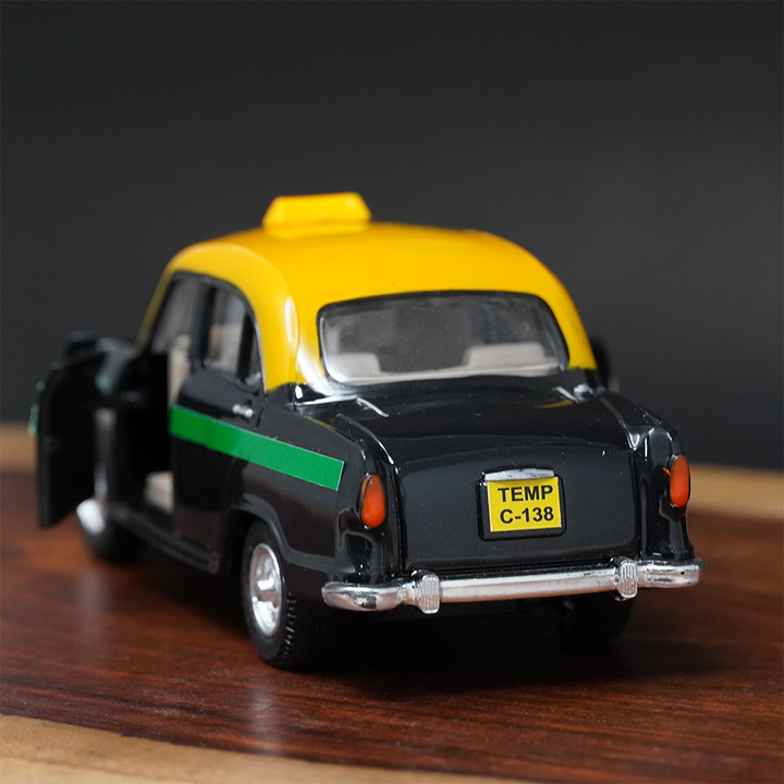 Ambassador Taxi Pull Back Toy Car (With Opening Doors)