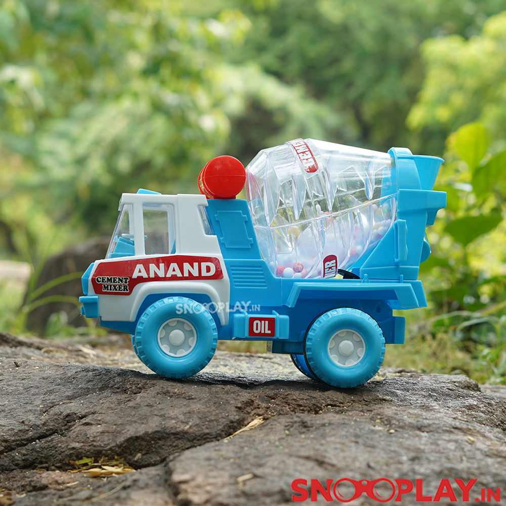 Cement Mixer Toy Truck (Friction Powered Construction Toy with Moving Mixer)-Assorted (Colors Anand)