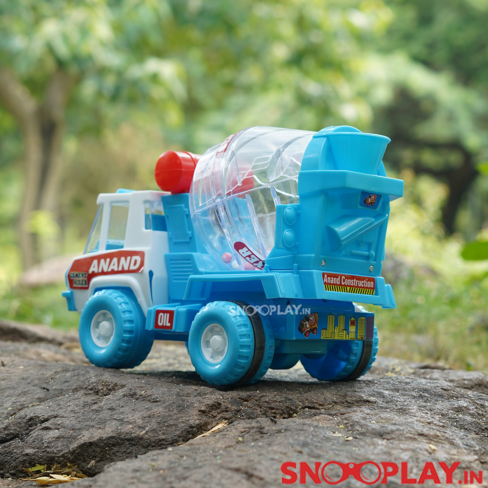 Cement Mixer Toy Truck (Friction Powered Construction Toy with Moving Mixer)-Assorted (Colors Anand)