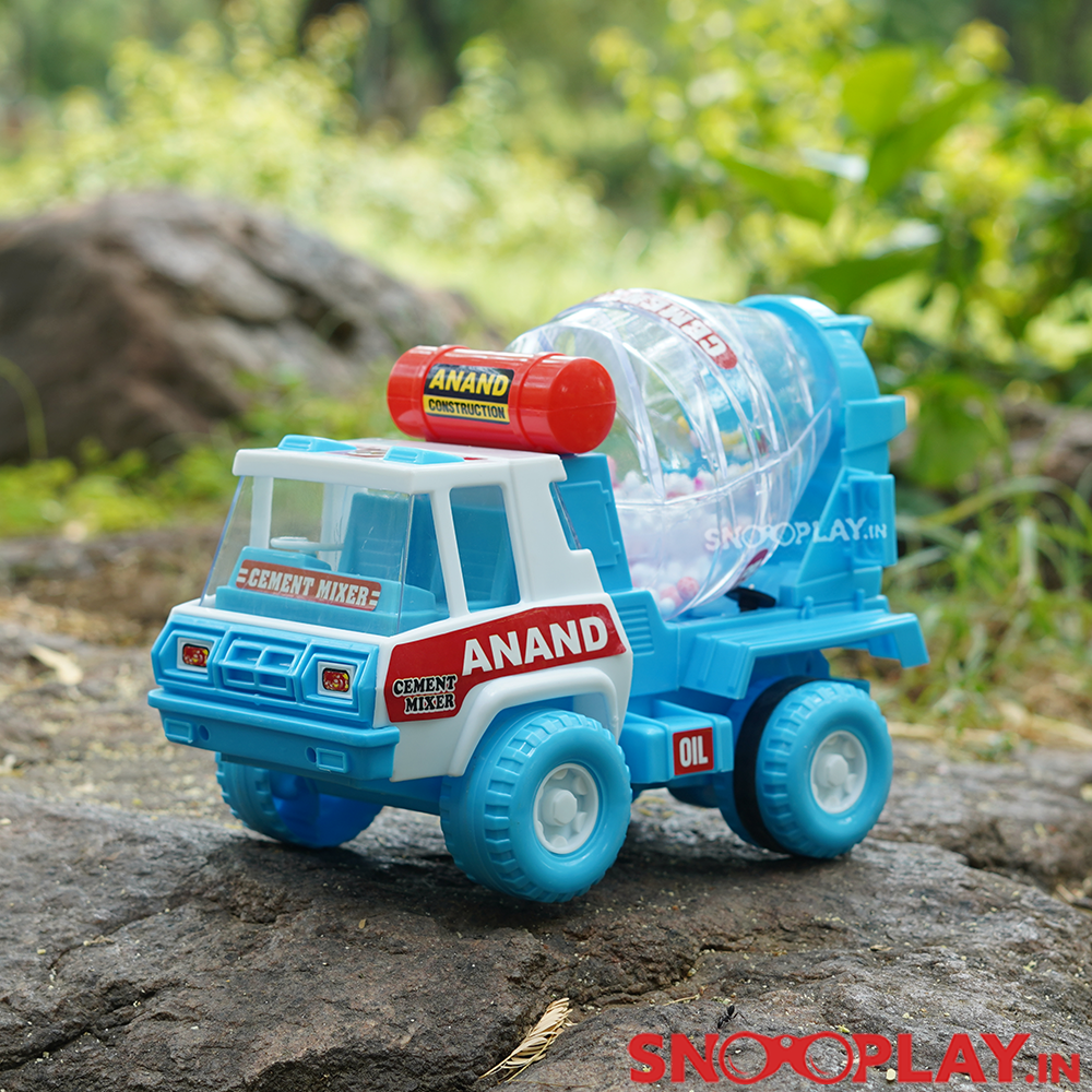 Cement Mixer Toy Truck (Friction Powered Construction Toy with Moving Mixer)-Assorted (Colors Anand)