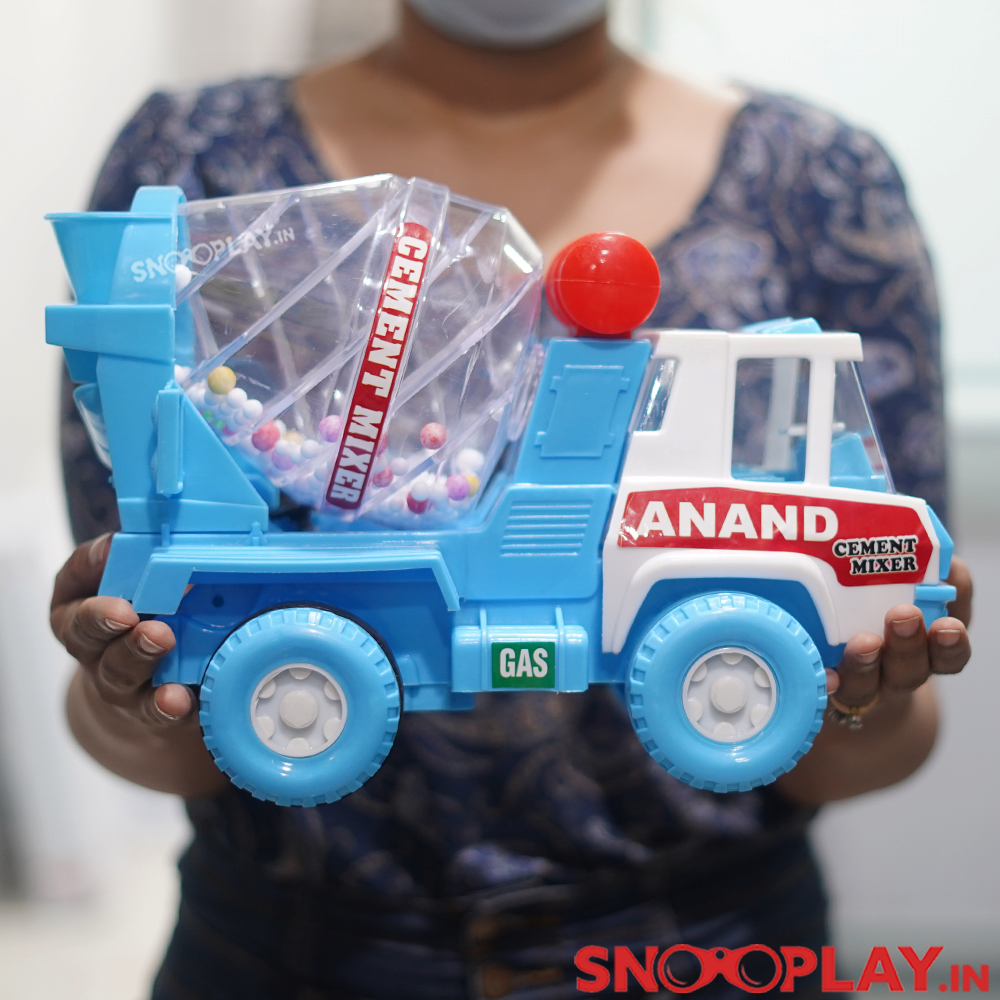 Cement Mixer Toy Truck (Friction Powered Construction Toy with Moving Mixer)-Assorted (Colors Anand)