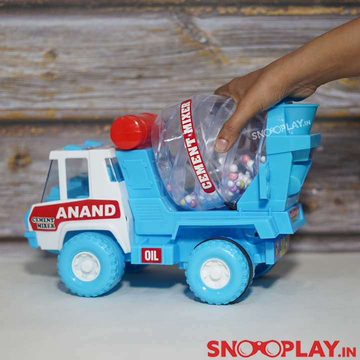 Cement Mixer Toy Truck (Friction Powered Construction Toy with Moving Mixer)-Assorted (Colors Anand)