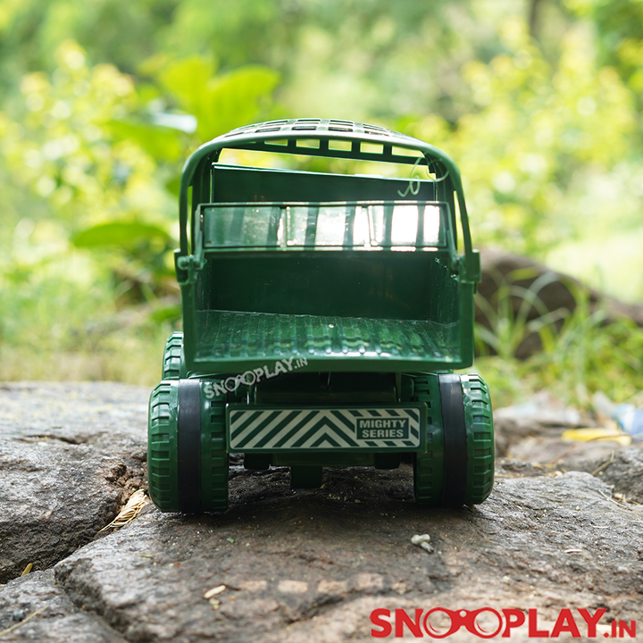 Anand Army Toy Truck (Friction Powered Truck With Moving Carrier Top)