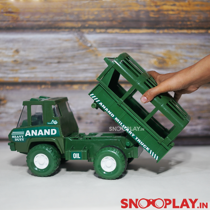 Anand Army Toy Truck (Friction Powered Truck With Moving Carrier Top)