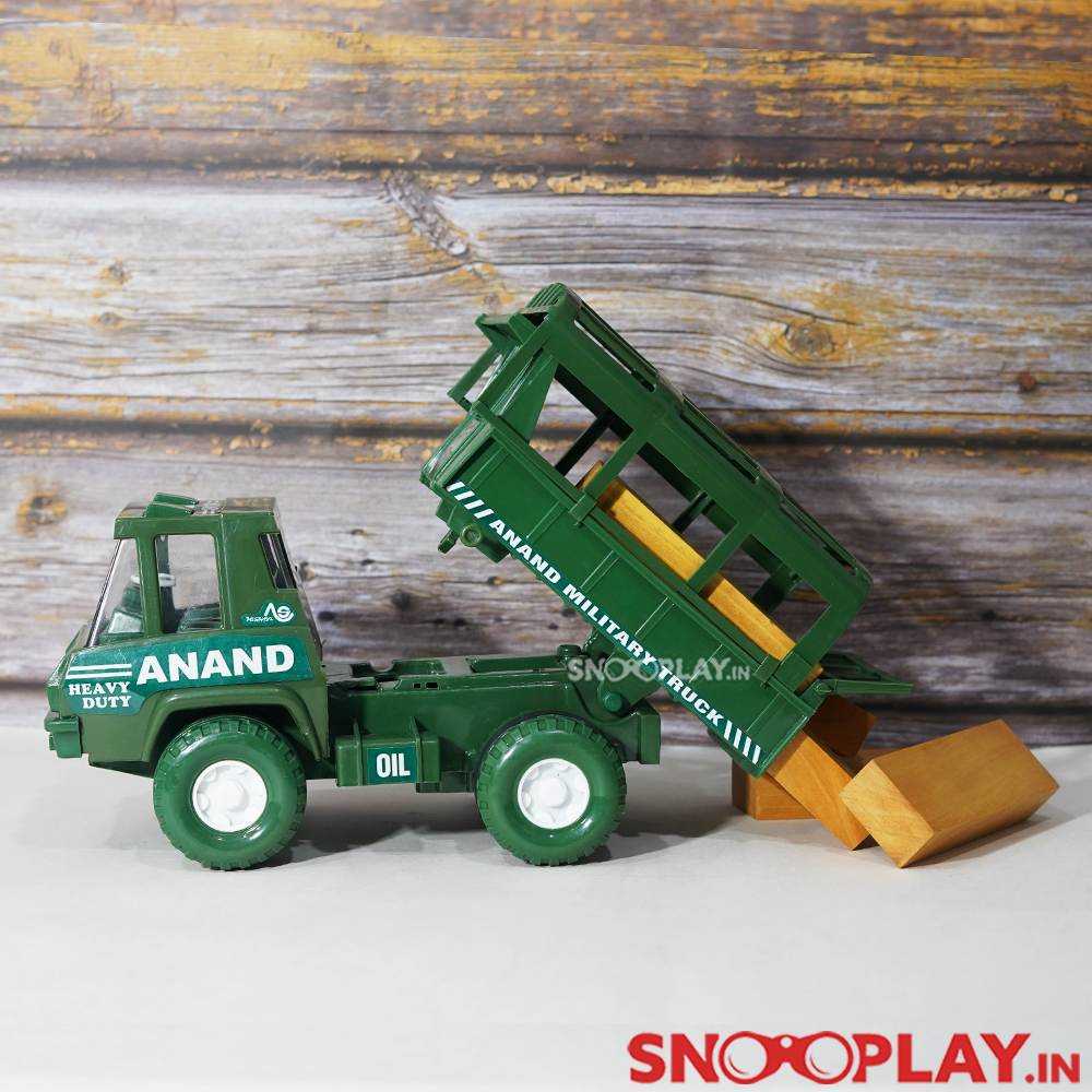 Anand Army Toy Truck (Friction Powered Truck With Moving Carrier Top)