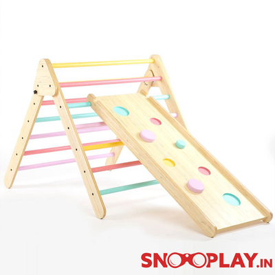 Semi Colored Wooden Pikler Triangle (COD Not Available)