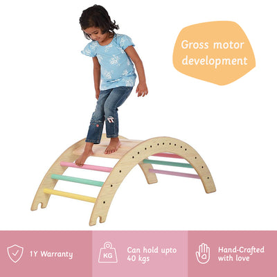Semi Colored Wooden Pikler Climbing Arch