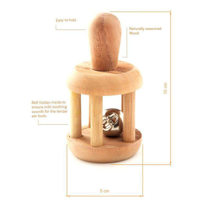 Wooden Bell Rattle for Toddlers