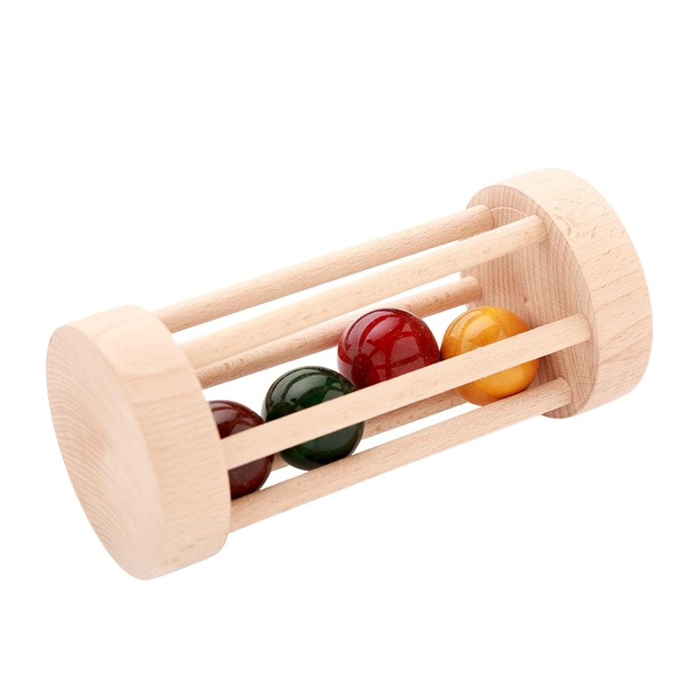 Wooden Rolling Rattle for Toddlers