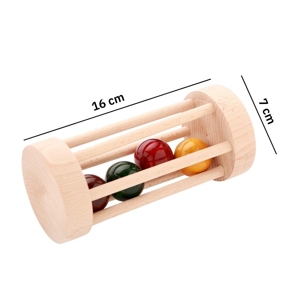 Wooden Rolling Rattle for Toddlers