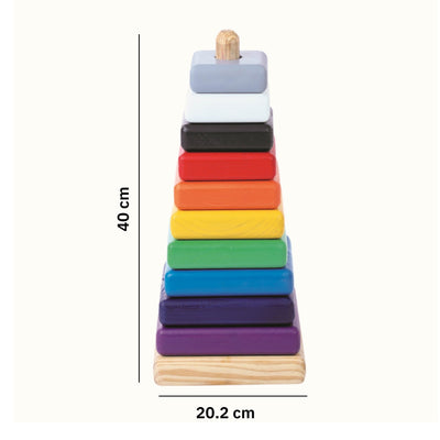 Colored Giant Stacking Wooden Toy for Kids