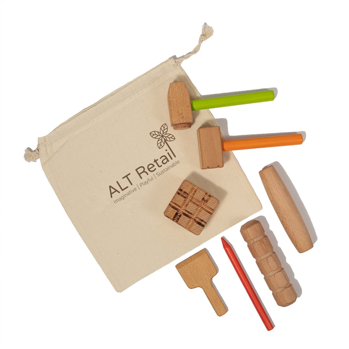 Wooden Stamping Kit for Play Dough