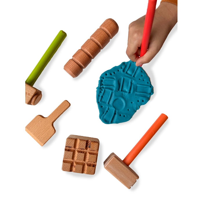 Wooden Stamping Kit for Play Dough