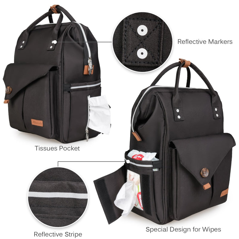 Diaper Backpack - Large - Jet Black