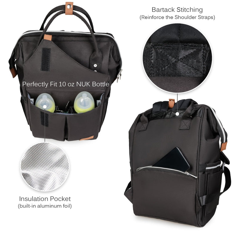 Diaper Backpack - Large - Jet Black