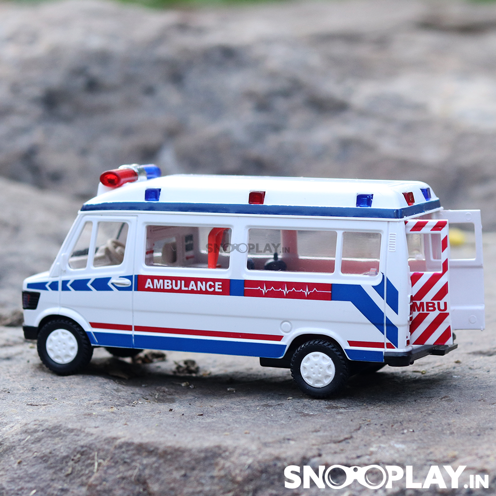 A perfect gift for kids, TMP ambulance toy car to teach them about the usefulness of this life saving vehicle.