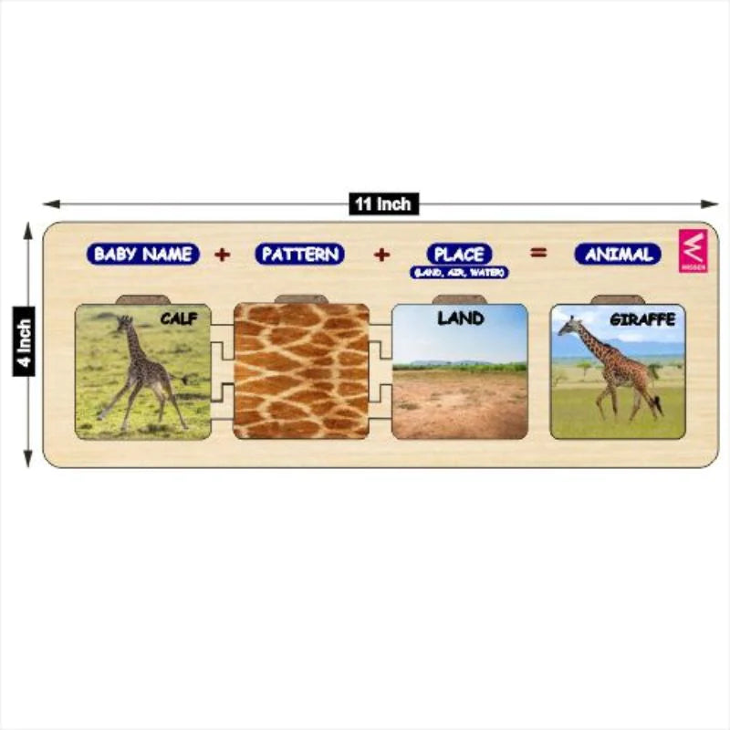 Wooden Animal World Self Correcting Activity Game for kids