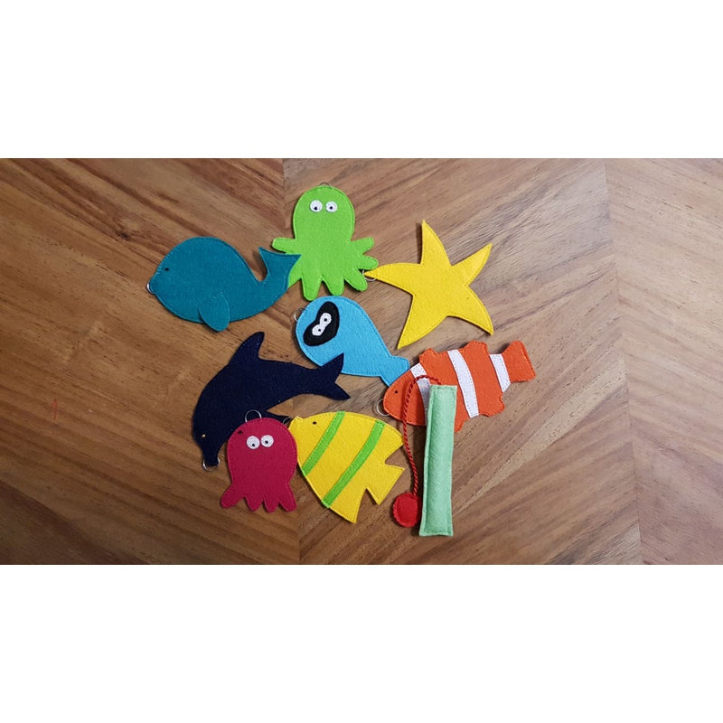 Busy Bag with 3 Learning Activities - Animal Finger Puppet, Lacing & Fishing Activity (1-4 Years)