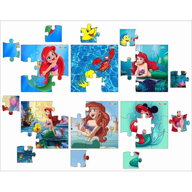 Wooden Jigsaw Puzzles Toy for Kids & Children, Areli & Friends 54 Pieces 6 in 1 Jigsaw Puzzles, Anime Cartoon Character