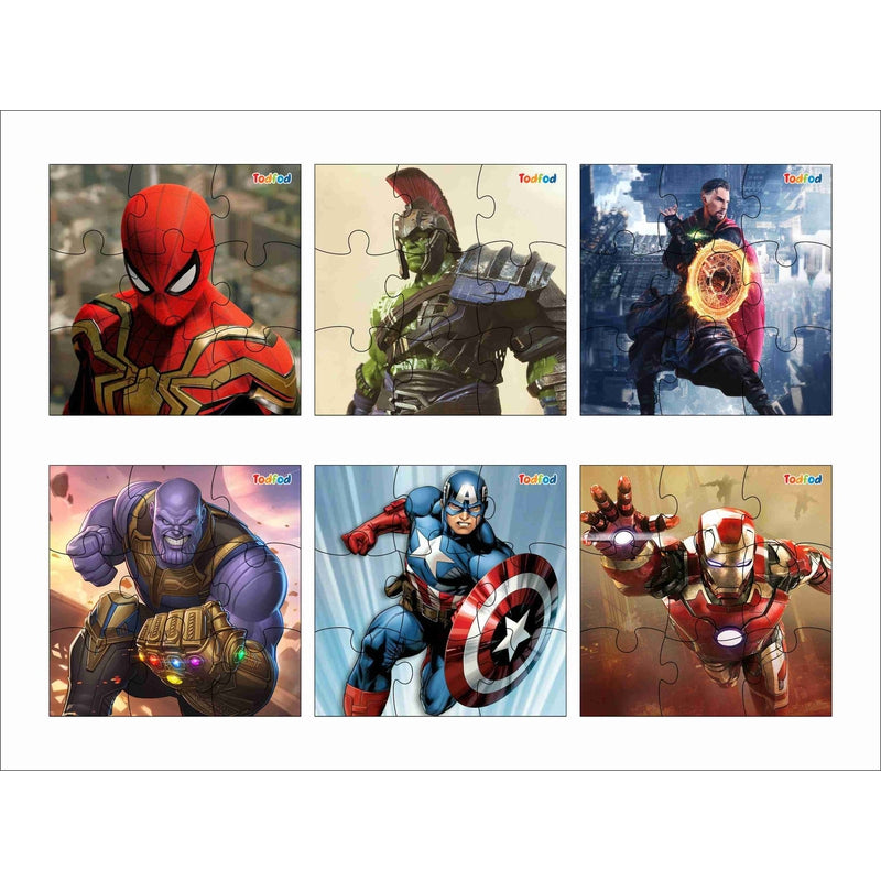 Wooden Jigsaw Puzzles Toy for Kids & Children,  Marvel Avengers & Friends 54 Pieces 6 in 1 Jigsaw Puzzles, Anime Cartoon Character