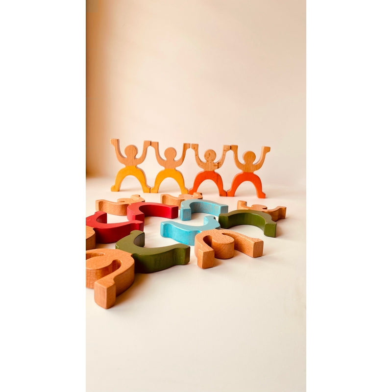 Aztec Balancing Wooden Toy (Coloured)