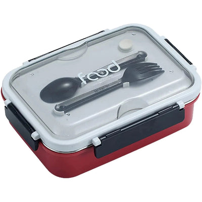 Stainless Steel Bento Box (Sealed & Leak-proof Lunch Box) - Red