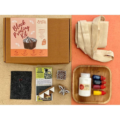 Active Hands DIY Block Printing Craft Kit | Fun Stamps & Ink (8 Years till Grown Ups)