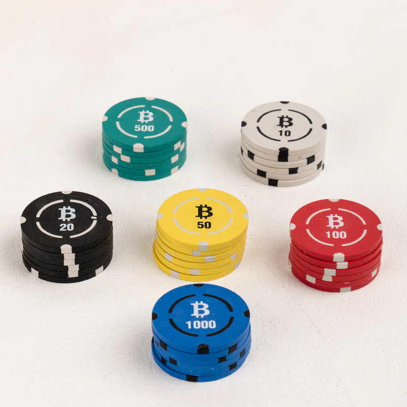 Bitcoin BTC Poker Chips Set - Clay Material (300 & 500 Pieces)