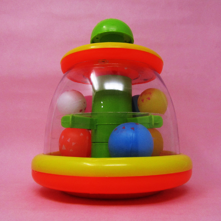 Anand Ball Top Toy (Press the Knob to Move the Multi Coloured Balls)