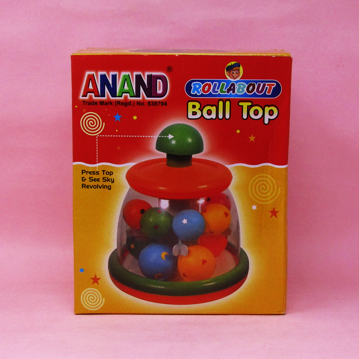 Anand Ball Top Toy (Press the Knob to Move the Multi Coloured Balls)