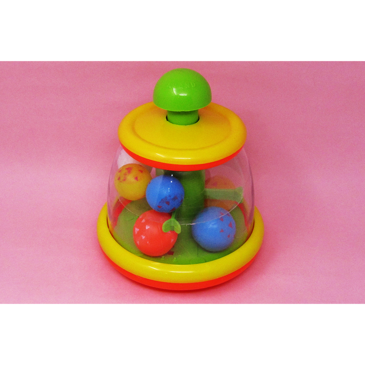 Anand Ball Top Toy (Press the Knob to Move the Multi Coloured Balls)