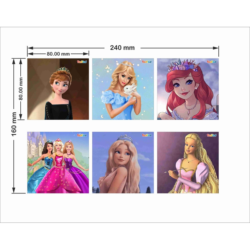 Wooden Jigsaw Puzzles Toy for Kids & Children, Disney Barbie Girls 54 Pieces 6 in 1 Jigsaw Puzzles, Anime Cartoon Character