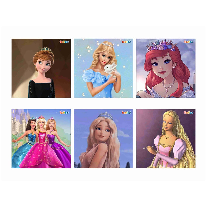 Wooden Jigsaw Puzzles Toy for Kids & Children, Disney Barbie Girls 54 Pieces 6 in 1 Jigsaw Puzzles, Anime Cartoon Character